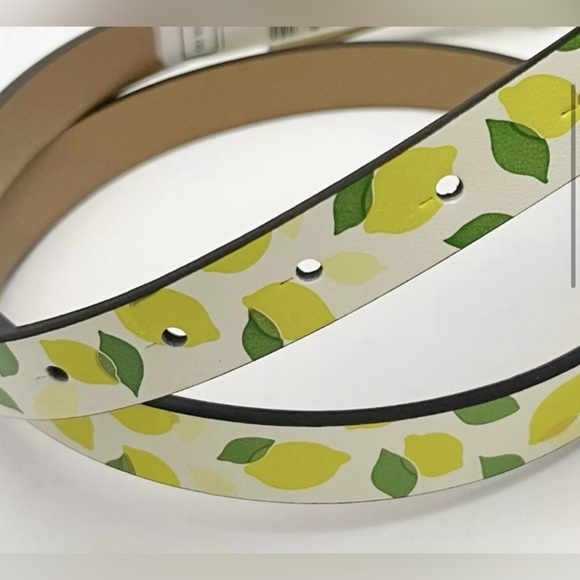 HP🎉 NWT Kate Spade Genuine Leather Lemon with Bow Belt Large New with Tags - Picture 5 of 5
